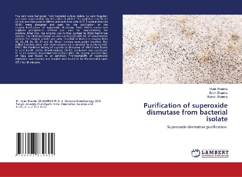 Purification of superoxide dismutase from bacterial isolate: Superoxide dismutase purification
