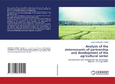 Analysis of the determinants of partnership and development of the agricultural sector: Characteristics and strategies for the Democratic Republic of Congo (DRC)