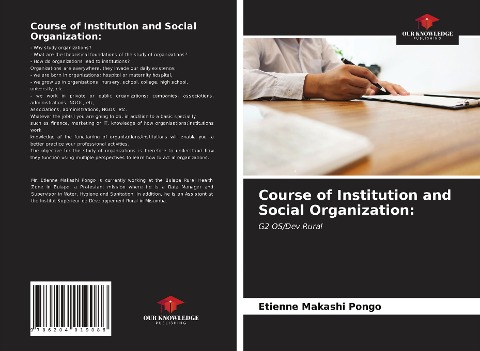 Course of Institution and Social Organization:: G2 OS/Dev.Rural
