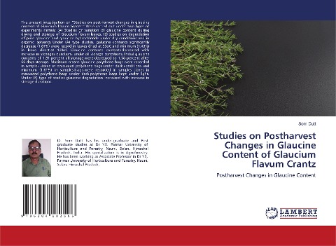 Studies on Postharvest Changes in Glaucine Content of Glaucium Flavum Crantz: Postharvest Changes in Glaucine Content