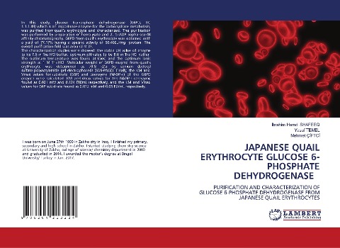 JAPANESE QUAIL ERYTHROCYTE GLUCOSE 6-PHOSPHATE DEHYDROGENASE: PURIFICATION AND CHARACTERIZATION OF GLUCOSE 6-PHOSPHATE DEHYDROGENASE FROM JAPANESE QUAIL ERYTHROCYTES