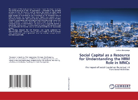 Social Capital as a Resource for Understanding the HRM Role in MNCs: The Impact of Social Capital on the Actual HR Functional Activities