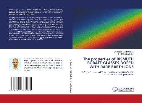 The properties of BISMUTH BORATE GLASSES DOPED WITH RARE EARTH IONS: Er3+, Yb3+ and Nd3+ Ion DOPED BISMUTH BORATE GLASSES and their properties