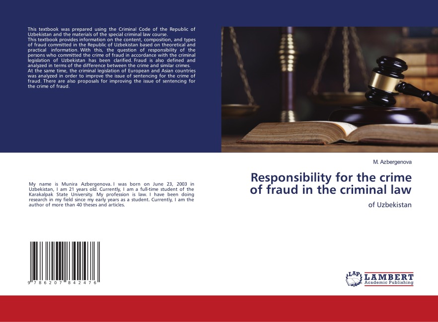 Responsibility for the crime of fraud in the criminal law: of Uzbekistan