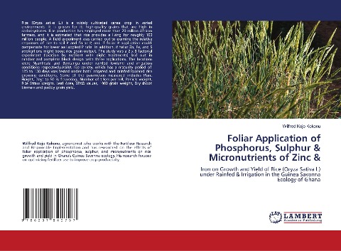 Foliar Application of Phosphorus, Sulphur & Micronutrients of Zinc &: Iron on Growth and Yield of Rice (Oryza Sativa l.) under Rainfed & Irrigation in the Guinea Savanna Ecology of Ghana