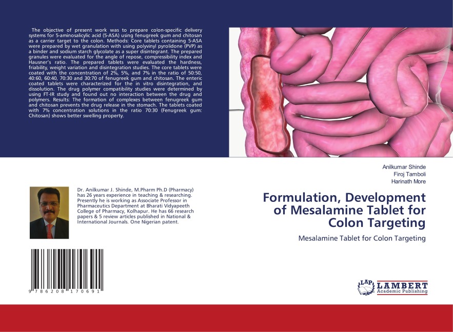Formulation, Development of Mesalamine Tablet for Colon Targeting: Mesalamine Tablet for Colon Targeting