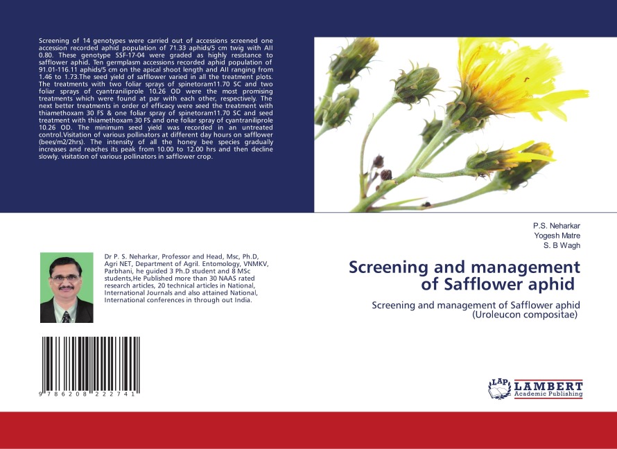 Screening and management of Safflower aphid: Screening and management of Safflower aphid (Uroleucon compositae)