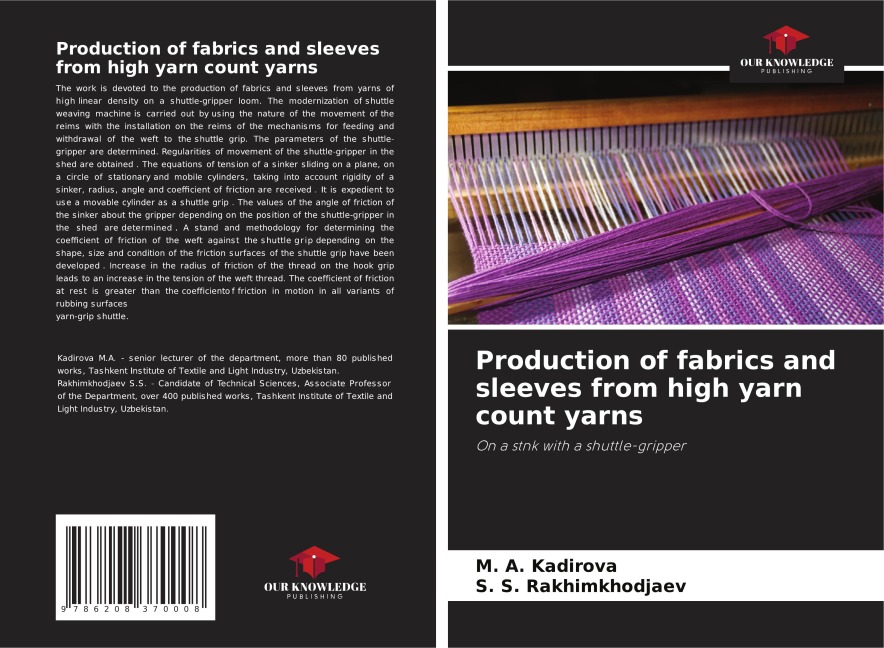 Production of fabrics and sleeves from high yarn count yarns: On a stnk with a shuttle-gripper