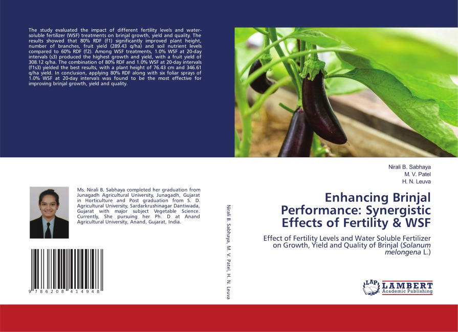 Enhancing Brinjal Performance: Synergistic Effects of Fertility & WSF: Effect of Fertility Levels and Water Soluble Fertilizer on Growth, Yield and Quality of Brinjal (Solanum melongena L.)