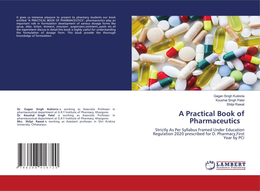 A Practical Book of Pharmaceutics: Strictly As Per Syllabus Framed Under Education Regulation 2020 prescribed for D. Pharmacy,First Year by PCI