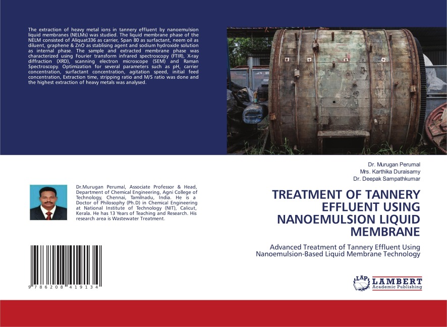TREATMENT OF TANNERY EFFLUENT USING NANOEMULSION LIQUID MEMBRANE: Advanced Treatment of Tannery Effluent Using Nanoemulsion-Based Liquid Membrane Technology