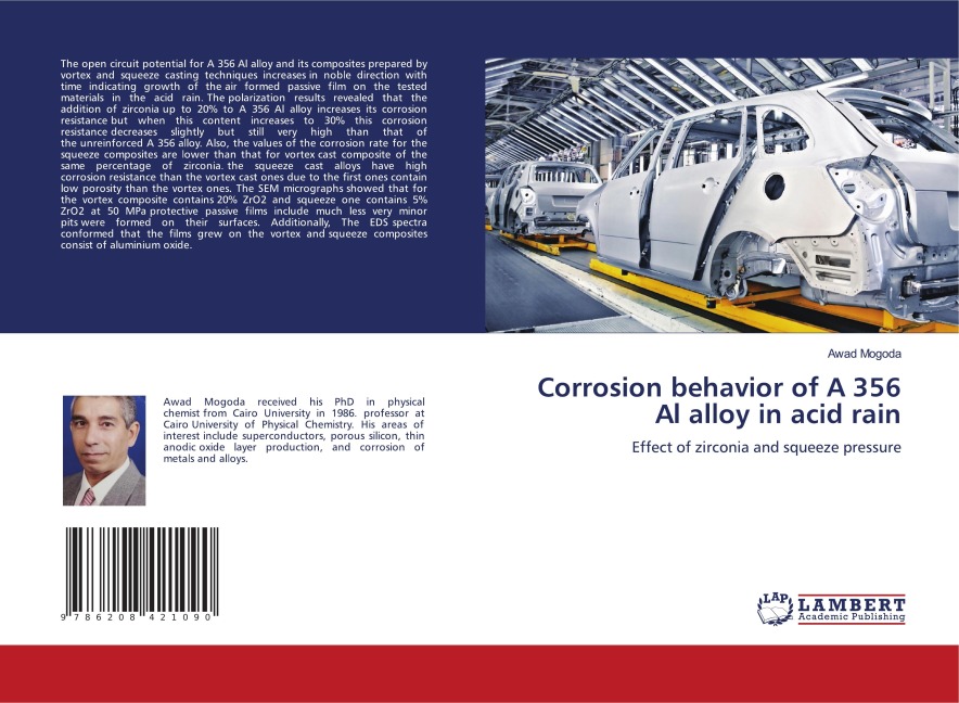 Corrosion behavior of A 356 Al alloy in acid rain: Effect of zirconia and squeeze pressure