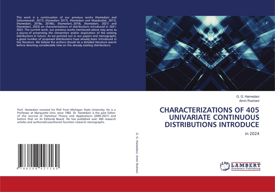 CHARACTERIZATIONS OF 405 UNIVARIATE CONTINUOUS DISTRIBUTIONS INTRODUCE: in 2024