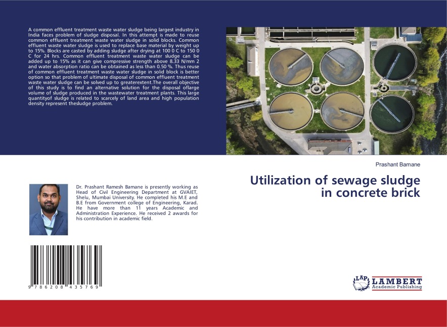 Utilization of sewage sludge in concrete brick