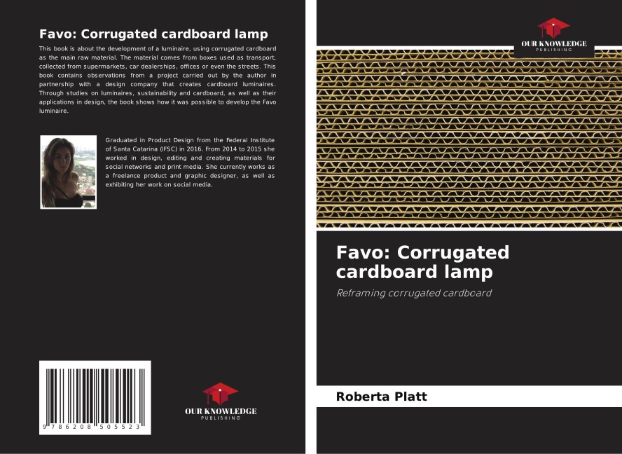 Favo: Corrugated cardboard lamp: Reframing corrugated cardboard