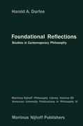Foundational Reflections: Studies in Contemporary Philosophy