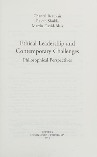 Ethical Leadership and Contemporary Challenges Philosophical Perspectives
