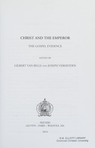 Christ and the Emperor The Gospel Evidence