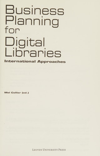 Business Planning for Digital Libraries International Approaches