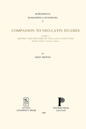 Companion to Neo-Latin studies