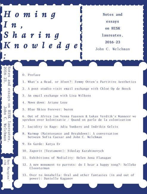 Homing In, Sharing Knowledge: Notes and Essays on Hisk Laureates, 2016-23