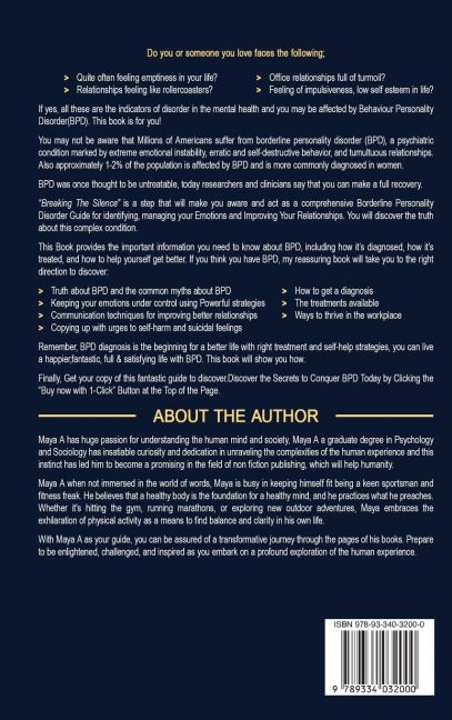 Breaking the Silence;: Illuminating the Intricacies of Borderline Personality Disorder and Its Profound Influence On Relationships