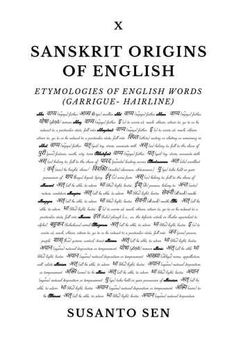 Sanskrit Origins of English: Etymologies of English Words (garrigue- hairline)
