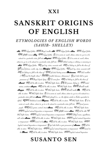 Sanskrit Origins of English: Etymologies of English Words (sahib- Shelley)