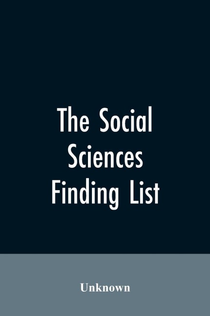 The social sciences; finding list