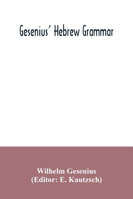 Gesenius Hebrew grammar