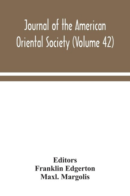 Journal Of The American Oriental Society (Volume 42)