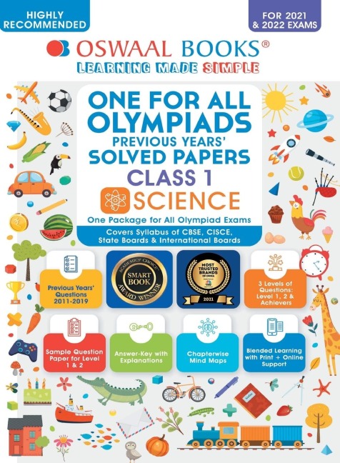 Oswaal One for All Olympiad Previous Years Solved Papers, Class-1 Science Book (For 2021-22 Exam)