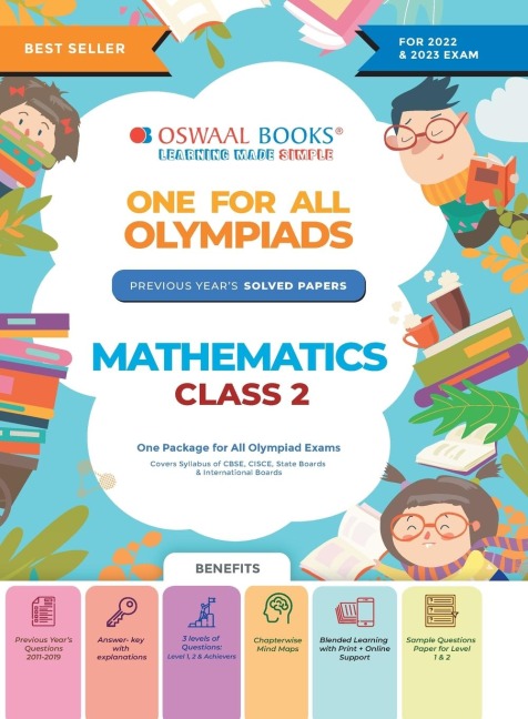 Oswaal One For All Olympiad Previous Years Solved Papers, Class-2 Mathematics Book (For 2022-23 Exam)