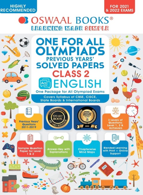 Oswaal One for All Olympiad Previous Years Solved Papers, Class-2 English Book (For 2021-22 Exam)