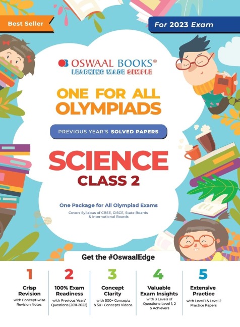 Oswaal One For All Olympiad Previous Years Solved Papers, Class-2 Science Book (For 2023 Exam)