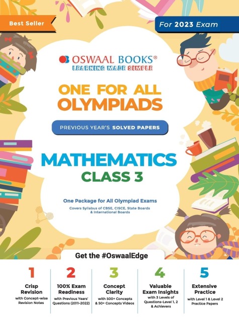 Oswaal One For All Olympiad Previous Years Solved Papers, Class-3 Mathematics Book (For 2022-23 Exam)
