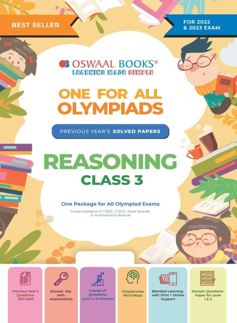 Oswaal One For All Olympiad Previous Years Solved Papers, Class-3 Reasoning Book (For 2022-23 Exam)