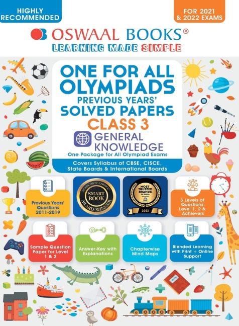 One for All Olympiad Previous Years Solved Papers, Class-3 General Knowledge Book (For 2022 Exam)