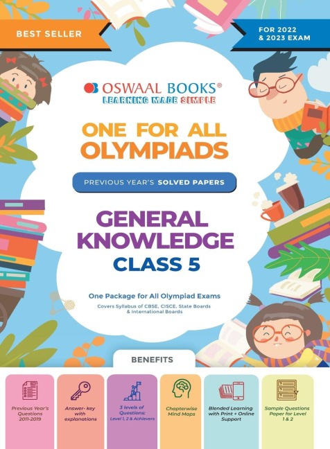 Oswaal One For All Olympiad Previous Years Solved Papers, Class-5 General Knowledge Book (For 2022-23 Exam)