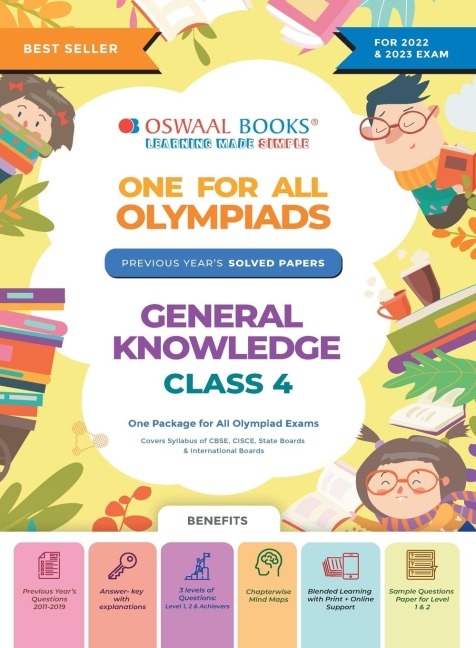 Oswaal One For All Olympiad Previous Years Solved Papers, Class-4 General Knowledge Book (For 2022-23 Exam)