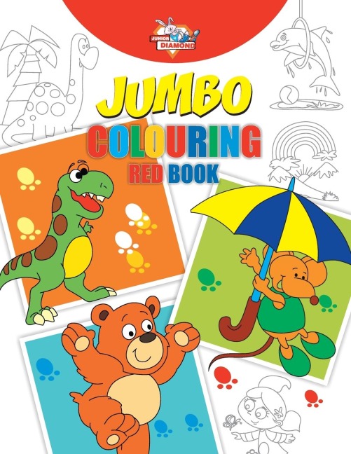Jumbo Colouring Red  Book  for 4 to 8 years old  Kids | Best Gift to Children for Drawing, Coloring and Painting