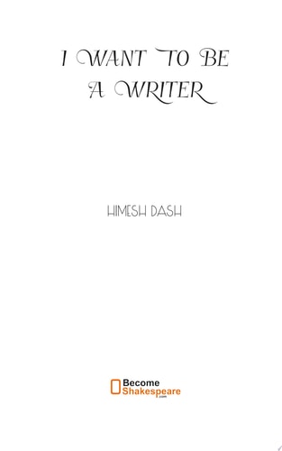 i want to be a writer