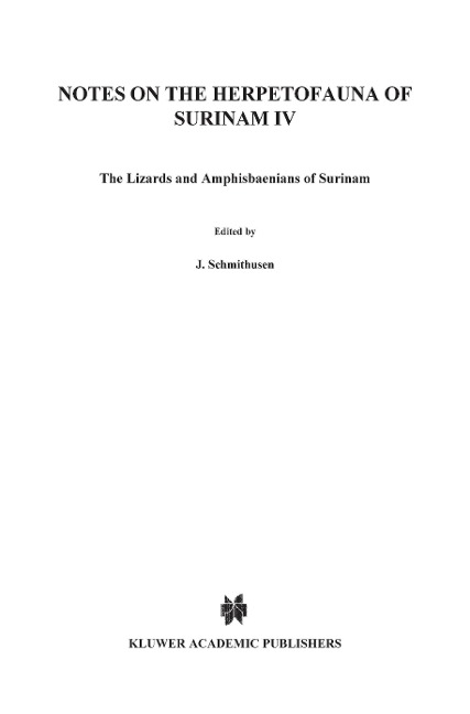 Notes on the herpetofauna of Surinam IV: The lizards and amphisbaenians of Surinam