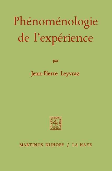 Phénoménologie de Lexpérience