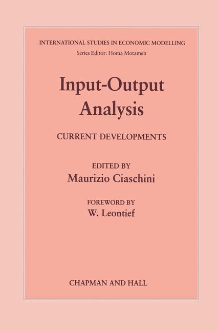 Input-Output Analysis: Current Developments