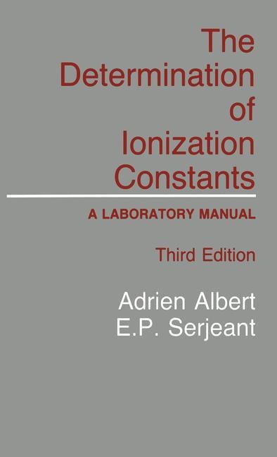 The Determination of Ionization Constants: A Laboratory Manual