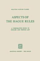 Aspects of the Hague Rules: A Comparative Study in English and French Law