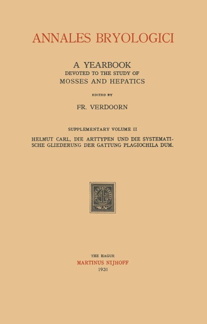 Annales Bryologici: A Yearbook Devoted to the Study of Mosses and Hepatics