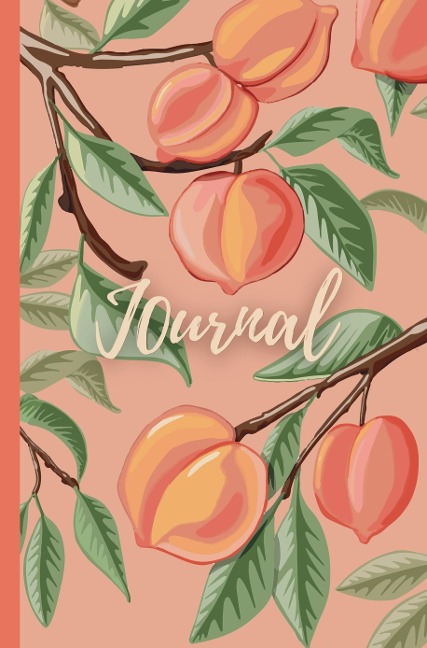 Notebook | Journal with digitally handmade Illustrated Hardcover | Peach: Notebook of the collection - JUICY FRUITS NOTEBOOKS AND JOURNALS - Peaches