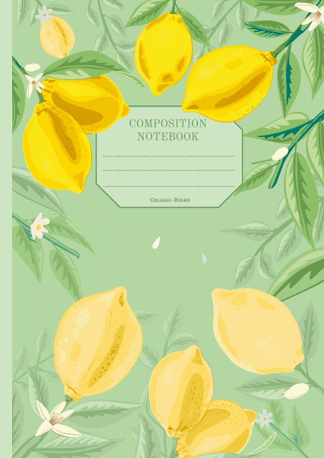 Paperback Notebook | Journal with digitally handmade Illustrated Cover | Lemons: Journal of the collection - JUICY FRUITS - Lemon